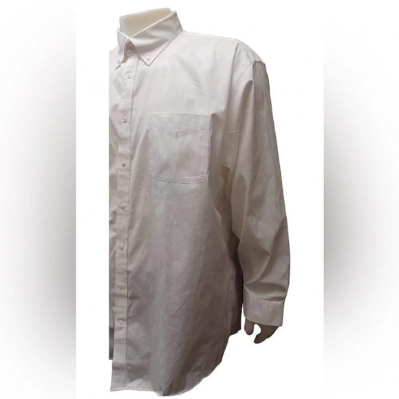 Miller Performance  White 100% Cotton Long Sleeve Dress Shirt Size 18.5 - Picture 3 of 7